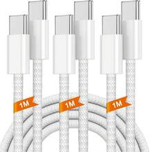 كابل بيانات USB-C إلى USB-C بطول 3.3 قدم/6.6 قدم، شاحن Type-C بقدرة 60 واط، كابل شحن C إلى C، متوافق مع Apple 16/16 Pro Max/15 Plus/15 Pro Max، Galaxy S25/S24/S23/Note 20, - متعدد الألوان - مشاهدة 22