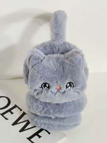 1pc Cute Cat Plush Ear Cups, Student Ear Bags, Warm And Cold-Proof, Protecting Ears, Ear Warming, Ear Cover White Ear Muffs