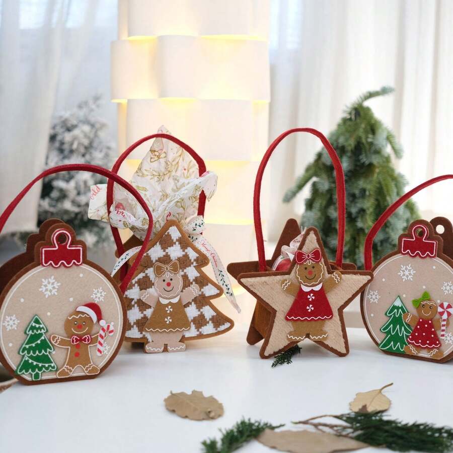 1 Stück Weihnachts-Filztasche, Weihnachtsbaum Atmosphäre Dekorationen, Weihnachtsabend Apfel Geschenktüten, Feiertags Dekorative Aufbewahrungstaschen