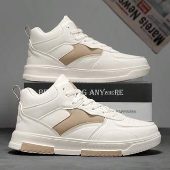 Nuevos zapatos casuales deportivos de exterior de caña alta con cordones para hombres, suela resistente al desgaste MD, zapatillas casuales ligeras y versátiles de moda