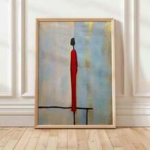 1 pièce Affiche sur canevas, belle fille en robe rouge, œuvre d'art peinte à la main, art mural sur canevas, cadeau idéal, décoration murale pour chambre, bureau, salon, café, bar, décoration de maison et de dortoir, sans cadre, convient pour la décoration d'intérieur, la décoration de chambre, la décoration de salon, la décoration de salle de bain, la décoration murale, avec option de cadre