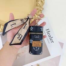 1Pc Lipstick Bag Keychain European And American Vintage Coin Purse Welfare Item Mini Bucket Bag Light Luxury Feel - 五花黑 - 查看 1