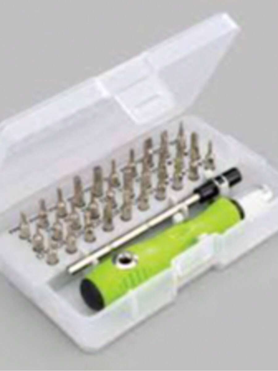 Desarmador herramienta manual profesional carpintería automotriz hogar diseño ergonómico acero inoxidable accesorios multifuncionales resistente fácil uso práctico - Verde - Ver 1