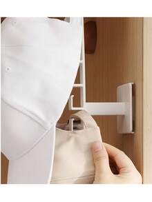 1 pieza Organizador de pared con múltiples ganchos, almacenamiento de plástico ahorra espacio para gorras de béisbol, toallas y accesorios - Solución de organización de armario para armario, baño, dormitorio, organizadores de armario y almacenamiento, diseño compacto, vida en espacios pequeños - Multicolor - Ver 7