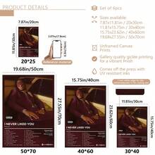 6pcs/Set Music Album Art Painting, Canvas Wall Art, Artwork Wall Painting Suitable For Home Decor, Room Decor, Bedroom Decor, Living Room Decoration, Bathroom Decor, Wall Decor, Optional Wall Art With Frame
