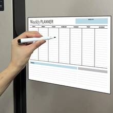 1 Stück magnetische Whiteboard Monatskalender für den Kühlschrank, Wochenplaner Kalender mit 1 Markerstift, Trocken abwischbare Informationstafel, Nachrichtentafel, Bürobedarf, Arbeitsplatz Organizer