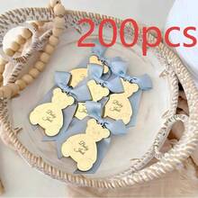10/30/50/100/200pcs Customized Acrylic Mirror Teddy Bear Tags Personalized Baby Shower Christening Gift Name Acrylic Tags Party Favor Decorations, Personalized Mirror - Multicolor - View 10