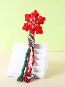 1入組聖誕繩索毛絨玩具適用於寵物,嚼抵抗卡通自娛樂狗狗和貓玩具,寵物用品(適用於寵物僅有)