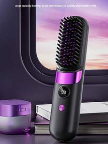 新款USB充电式直发梳，液晶显示屏直发梳，无线便携式美发造型器，负离子护发，二合一直发卷发器 - 彩色 - 查看 12