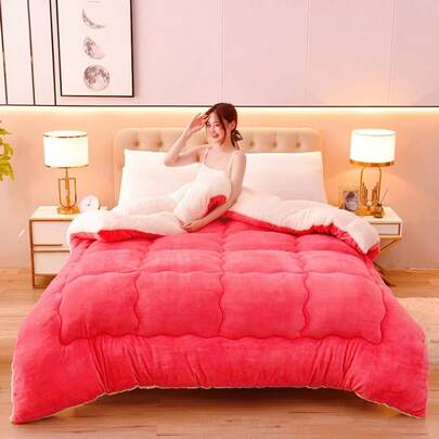 بطانية من صوف الحمل الحريري الناعم والصديق للبشرة - لحاف دافئ ومريح للخريف/الشتاء، لحاف ناعم ودافئ، لحاف سرير، فائق اللين والراحة، مناسب للأريكة والسرير والمكتب والسفر - هدية متعددة الاستخدامات طوال العام