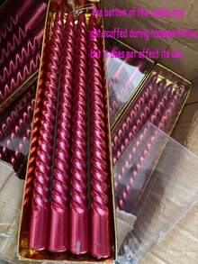 Christmas 10 Inch Spiral Taper Candle Set, Unscented Twist Candle Holders, Drip-Free Thin Tapered Candles For Holiday Party Decorations,Christmas Gifts,Christmas Candles,Christmas Fragrance,Fall Decor,Wedding,Christmas Decoration,Gifts For Women, Christmas Decorations