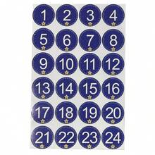 24 pezzi Adesivi numerici natalizi, 12 stili di colori, adesivi numerici per calendario dell'avvento natalizio, conto alla rovescia 1-24 giorni, accessori fai-da-te per calendario dell'avvento e sigilli per regali, forniture per ufficio e scuola per il conto alla rovescia di Natale, adesivi per sigillare regali, forniture per scrapbooking