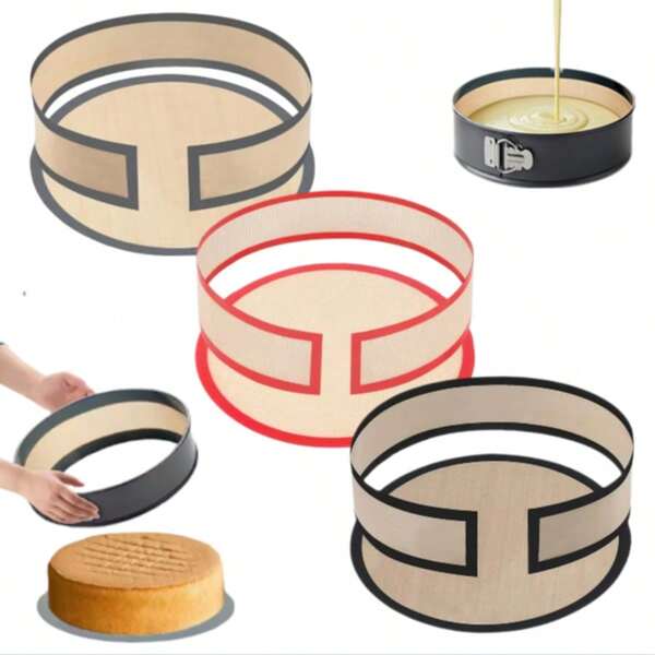 2 piezas Tapete de Silicona para Hornear, Forro de Silicona para Hornear, Disponible en 3 Colores, Apto para Varios Moldes de Pastel, Evita que los Bordes del Pastel se Peguen, Resistente a Altas Temperaturas, Esencial para Masa, Preparación de Masa, Horneado, Fácil de Limpiar, Reutilizable, Material de Silicona Resistente al Calor, Forro de Molde para Hornear, Papel de Silicona para Hornear, Ideal para Pasteleros y Entusiastas de la Cocina