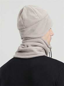 مجموعة قبعة وشاك أذن شتوية مريحة 2 قطعة/1 قطعة، قبعة رأس مكفوفة مصنوعة من الصوف مقاومة للرياح، مناسبة للتزلج والدراجات الخارجية والاستخدام اليومي