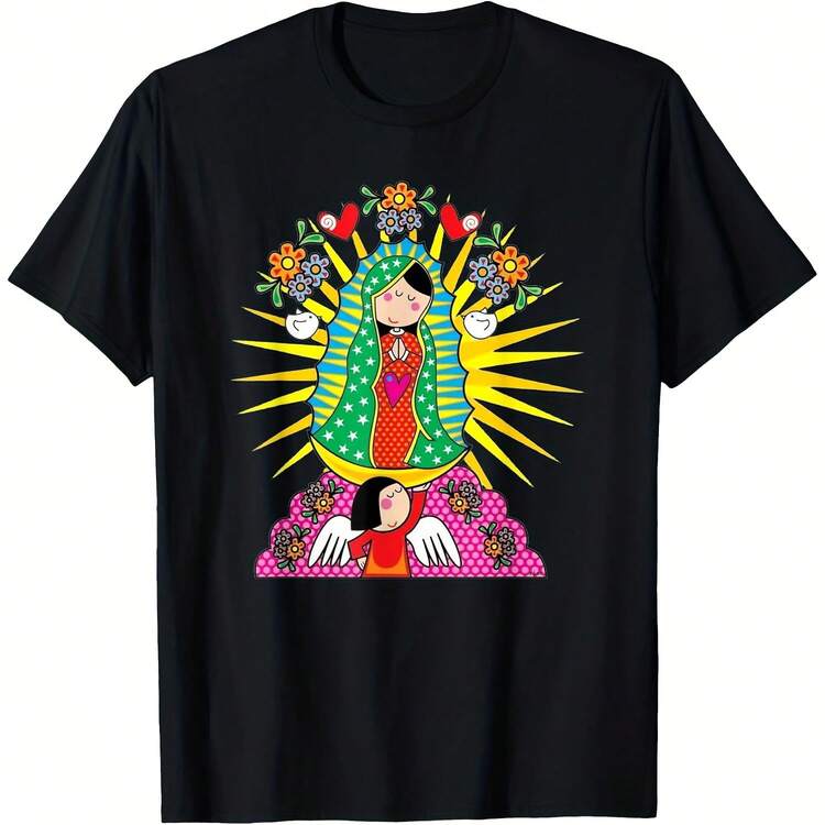 T-Shirt - Women's T-Shirt,Men tshirt , Unisex style Gift T-Shirt ,Comfortable home wear, Daily fashion, Party wear T-shirt, Sizes S - XXL, Black - Negro 9 - Añade 1