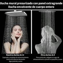 Regaderas para Bao, Regaderas Fijas, Regaderas Cuadrada de Alta Presin y Shower de Mano, Equipado con flexo de 1, 5 y soporte de fijacin para duchaNo incluye dispensador de grifo - Plata - Ver 6