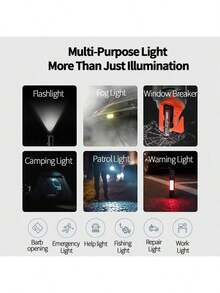 Xiaomi 多功能手电筒，泛光灯和聚光灯可切换，Type-C快充，防水，露营徒步装备，黑色 - 黑色 - 查看 6