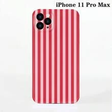 1pc Minimalist Stripe Pattern Perforated Glossy Filmic Case Full Protective Hard Phone Cover, Compatible With IPhone 11/12/13/14/15/16 Pro Max Waterproof Shockproof Anti-Fall Scratch Resistant