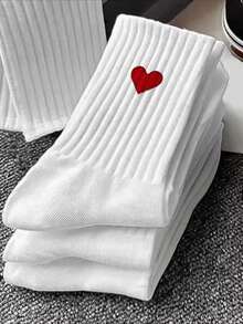 20/15/10/5/3/1 par de calcetines largos reforzados en la cintura que absorben la humedad y el sudor, calcetines blancos con forma de corazón, calcetines negros, calcetines hasta el muslo, calcetines largos, calcetines de mujer, calcetines largos, calcetines suaves de mujer, calcetines largos normales de mujer y calcetines de longitud media diarios