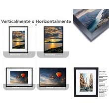 Marco Decorativo de PVC en Negro para Fotos 6x8" o 8x12", Ideal para Decorar Hogar, Escritorio Oficina - 2 Piezas de 8x12 - 2 Piezas-Negra - 8x12" - Ver 1