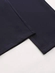 2pcs African Men's Long Sleeve Embroidered Patchwork Round Neck Shirt And Casual Pants Set, Suitable For Festivals, Weddings, Parties And Other Occasions - Navy Blue - View 11