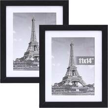Set de 2 de Fotos Negros 11x14" - Vintage con Tapete, para Decoración de Hogar, Bodas y Galerías, Montaje en Pared o Sobremesa - 11x14"-Negro - Ver 2