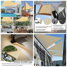 Malla Sombra Triangular para Exteriores, Toldo, Malla Sombra con ganchos y cuerdas fijas, 98 de bloqueo de los rayos, para el Patio, jardn, prgola, Patio Trasero, Cobertizo de Aparcamiento 5*5M - 3*3*3M - Ver 1