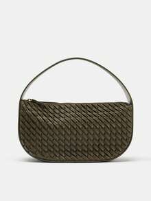 1 件 PU 皮革编织包，简约现代风格小手提包，新款时尚百搭单肩包，适合日常使用 - 綠色 - 查看 6