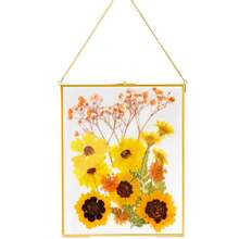 Marco de Fotos de Latón Dorado de 22, 9 x 29 para Pared - Doble Vidrio, Visualización Flotante, Ideal para Flores Presionadas Ilustraciones - Multicolor - Ver 2