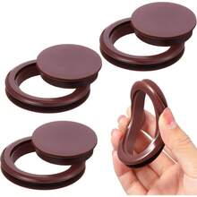 Set de 4 Piezas Tapones y Tapas de Silicona para Agujeros de Sombrilla para Vidrio Exterior Patio Mesa Terraza Jardn, 2 PulgadasNegro - Marrón - Ver 2