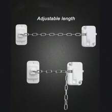 1 Stück Fenster-Sicherheitskette ohne Bohren, Metall- und Kunststoff-Sicherheitsriegel gegen Absturz für Schiebetüren und -fenster, Sicherheitsvorrichtung für Hochhäuser, Kühlschrank- und Schranktürschloss