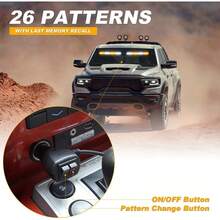 Barra de luces de advertencia de tráfico 2 en 1 de 2x17.9 pulgadas, ámbar/blanco, para camiones, luces de interiores del tablero