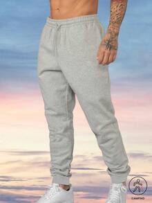 Summer Workout Men's Fitness Casual Sports Sweatpants, Breathable Soft Drawstring Long Pants With Letter Zipper Pockets, Suitable For Boyfriend/Husband