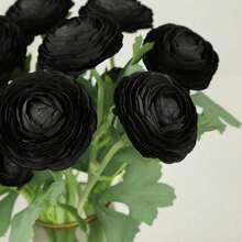 Artificial Ranunculus Flowers With Real Touch Stem, Silk Ranunculus Flowers(10 Pack) (White)-KF - Black - View 3