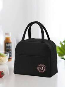 1pc Portable Lunch Box Insulation Bag - Black - View 2