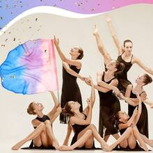 - Juego de 2 banderas de alabanza de 32 pulgadas con barra escalable para nios, semicrculo, alabanza, iglesia, banderas para adoracin, baile, prctica al aire ltima intervensin - Rosa púrpura azul - Ver 7