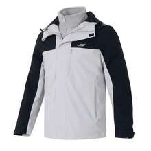 Skechers 男女通用梭织夹克，高尔夫系列，抓绒内衬，保暖舒适，休闲通勤旅行外套，P425U067-02VP - 黎明藍灰 - 查看 1