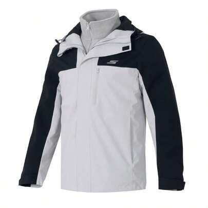 Skechers 男女通用梭织夹克，高尔夫系列，抓绒内衬，保暖舒适，休闲通勤旅行外套，P425U067-02VP