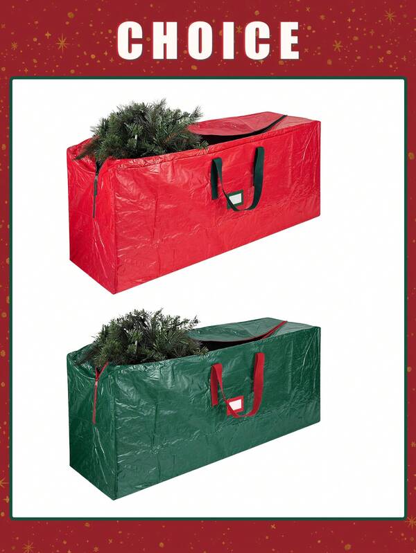 7.5 Ft Christmas Tree Storage Bag - Durable Heavy Duty Extra Large Artificial Xmas Holiday Tree Bag With Reinforced Handles And Dual Zippers Wide Opening