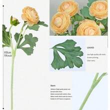 Artificial Ranunculus Flowers With Real Touch Stem, Silk Ranunculus Flowers(10 Pack) (White)-KF - Champagne - View 8