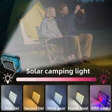 1/2 件 189 LED 太阳能户外壁灯，9 格便携式手持 LED 灯，4*1200mAh 高容量电池整夜照明，结构坚固，耐用，太阳能充电，适用于露营、旅行和紧急情况