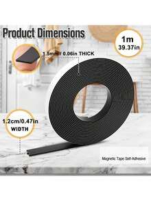 Selbstklebende Magnetics Roll-N-Cut Flexible Magnetband Nachfüllung, Länge 100cm oder 150cm, Breite 1,2cm, Dicke 1,5mm
