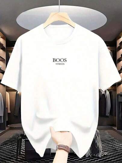 Camiseta de manga corta para hombre con estampado 'BOOS NYKBOOS'. Color negro. Diseño cuello redondo. Estilo casual. para el día a día y eventos. Para todas las estaciones. Camisetas casual para hombre, camisetas gráficas para hombre, ropa de vacaciones, ropa de calle. Camiseta gráfica ZVY2