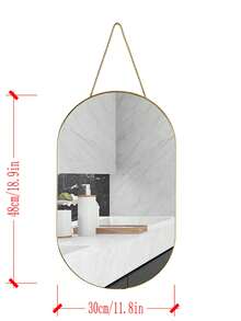 1 pieza Espejo de pared circular con marco dorado, adecuado para baño, tocador, entrada, sala de estar, decoración de pared