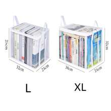 Transparent PVC Storage Bag With Flip Cover & Window - Multipurpose Storage Box For Toys, Party Favors, Crafts, Books, School Supplies, Snacks - Durable Rectangular Home Organization Box, Christmas Gift, Halloween Gift, XL/38*32*24cm, L/32*25*24cm