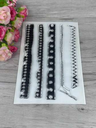 缝纫线透明橡皮图章复古橡胶透明卡片专用唱片图案制作印章DIY剪贴簿照片杂志相册装饰印章﻿