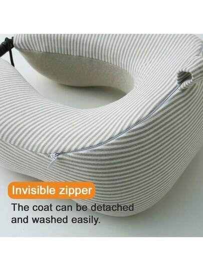 The Ultimate Travel Companion: Com Tafel Shaped Memory Foam Kussen Soft, Removable Gestreepte Hoes You Can Wash. Perfect Protecting Your Neck On Long Journeys.​ view 8