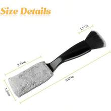 Double Brush Car Clean, 2 In 1 Soft Auto Duster Detailing Cleaning Brushes, Multi - Functional Vehicle Conditioning Vent Cleaner Tools, Universal SUV RV Truck Black - 黑色 - 查看 2