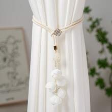1pc/2pcs Curtain Tie Backs, Crabapple Flower Curtain Clips, Creative Floral Pendant Tie Backs, Adjustable Tie Backs, Curtain Clips - Multicolor - View 2