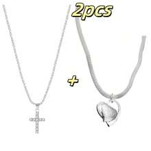 18inch Fashion Heart Pendant, Fourth Of July Necklace, Patriotic Heart Design Necklace, Party Gift, Holiday Gift, Holiday Accessories, Celebration Necklace, Fashion Accessories, High-Quality Pendant, Durable Necklace, Holiday Pendant, Patriotic Women, Fashion Enthusiasts - 2pcs - View 1